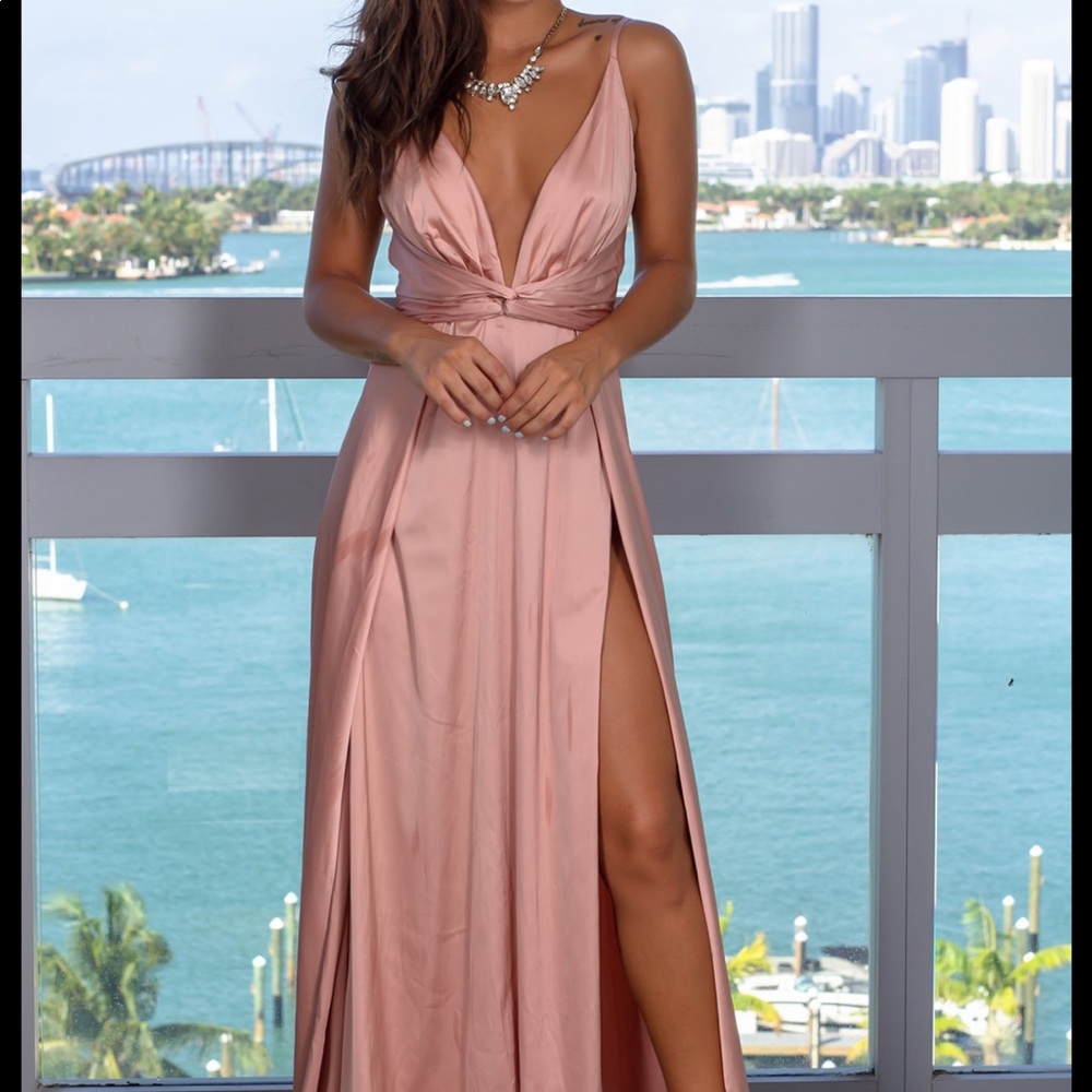 Honey satin gown